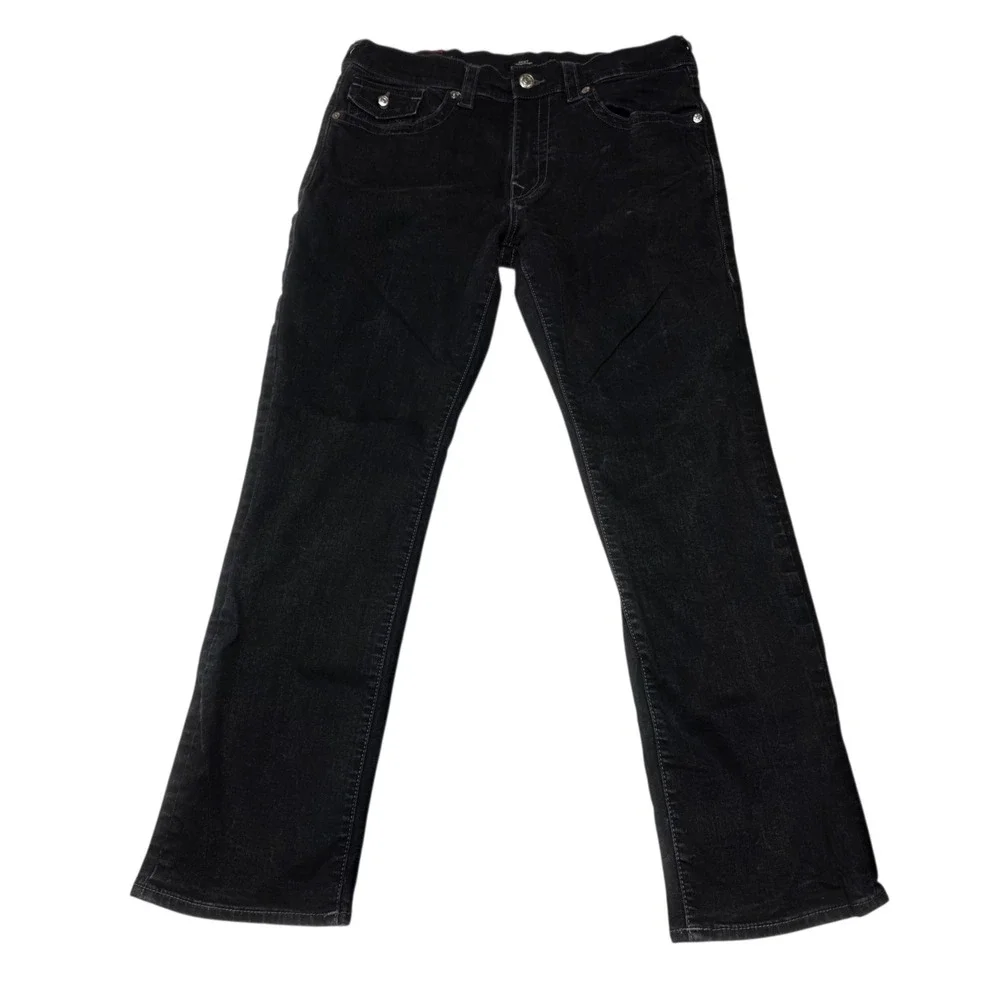 True Religion Ricky Jeans Mens 36 Black Relaxed Straight Denim Y2K Streetwear